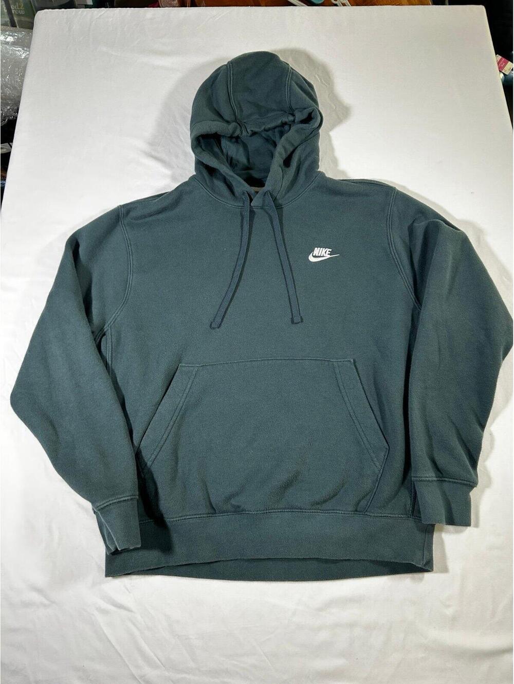 Nike Dark Turquoise Pullover Hoodie Sweatshirt Long Sleeve Pockets Men Sz M